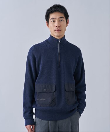 【OLIVEDRAB/オリーブドラブ】ハーフジップニット