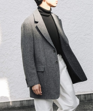 【EL/エル】SILK MIX KNEP TWEED JK：オーバージャケット