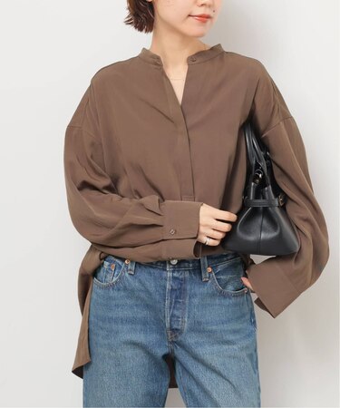 バンドカラースキッパーブラウス