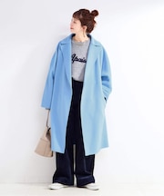 ウールリバーミドル丈コート