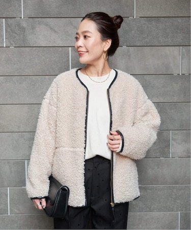 《追加2》《S/Mサイズ展開》ボアパイピングブルゾン2