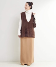 《追加4》《2点セット》手洗い可 / ショートシャギーベスト+ダンボールスカート