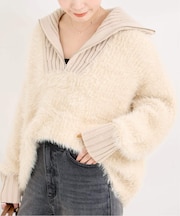 《追加2》手洗い可 / フェザーハーフジッププルオーバー