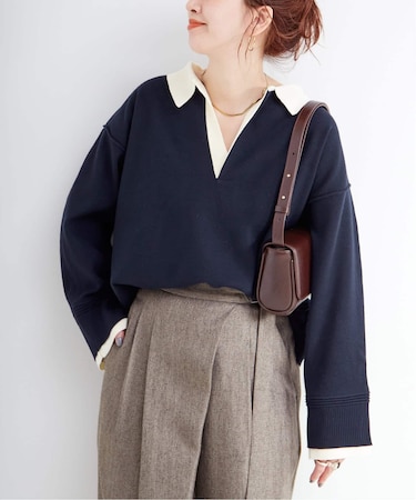 《追加》手洗い可 / 襟付きニットプルオーバー