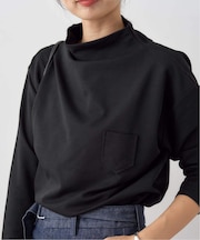 ドレープデザインロングスリーブトップス