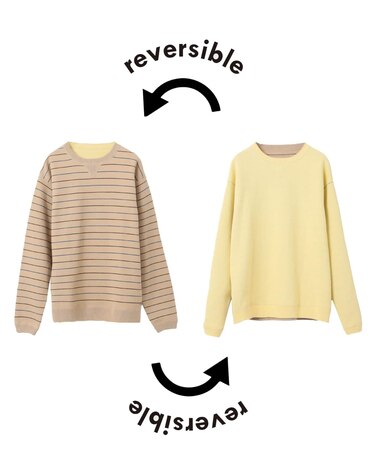 《追加3》【ANTS & ELEPHANTS】スウェットライク リバーシブル クルーネックニット