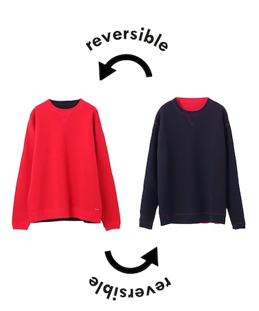 《追加3》【ANTS & ELEPHANTS】スウェットライク リバーシブル クルーネックニット