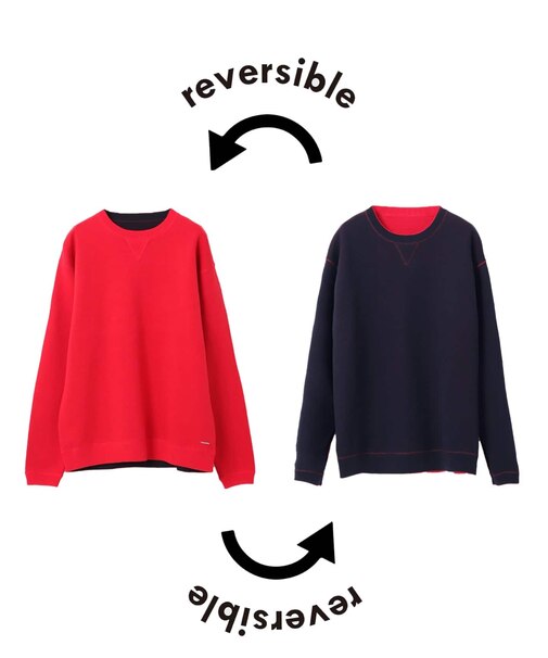 《追加3》【ANTS & ELEPHANTS】スウェットライク リバーシブル クルーネックニット