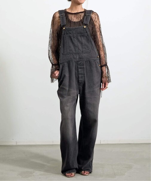 【ATTICK BY JOHNBULL/アティック バイ ジョンブル】 BLACK DENIM OVER ALL