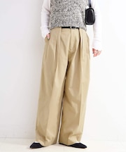 ウォッシャブル / T/Cワイドチノパンツ