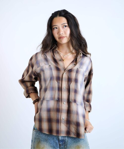 オンブレーチェックシャツ｜ベーセーストックのアウトレット通販｜三井