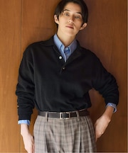 BLACK ポロカラーニット