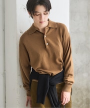 BLACK ポロカラーニット