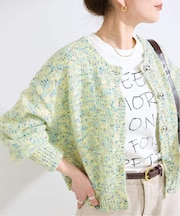 手洗い可 / MIXヤーンクルーネックカーディガン