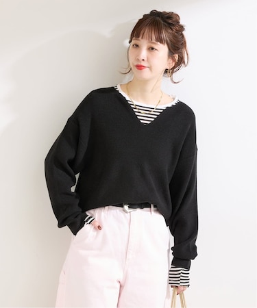 手洗い可 / 吸湿発熱 / ソリストヒートVネックニット