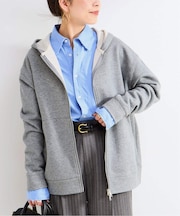 ウォッシャブル / ラメ裏毛オープンフーディ