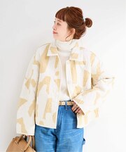 幾何柄リバーシブルキルティングジャケット