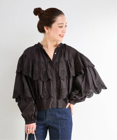手洗い可 / ティアードレースフリルブラウス