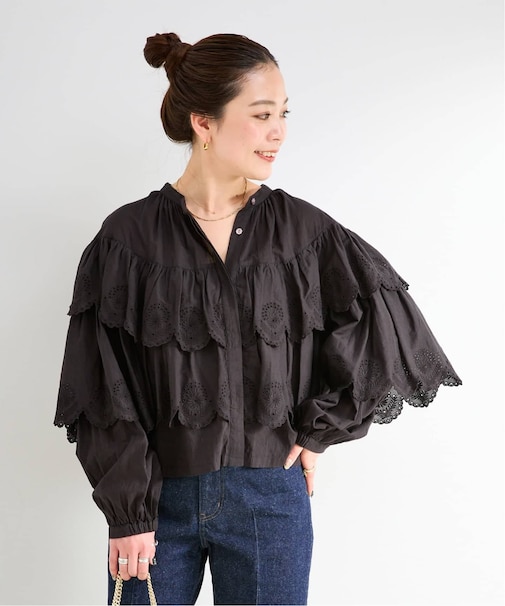 手洗い可 / ティアードレースフリルブラウス
