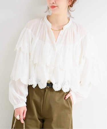 手洗い可 / ティアードレースフリルブラウス