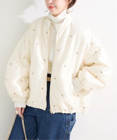 中わた刺繍ブルゾン