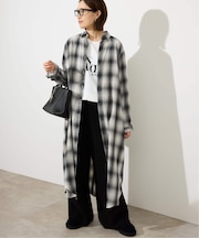 《2枚セット》チャックシャツワンピース・ニットベストセット