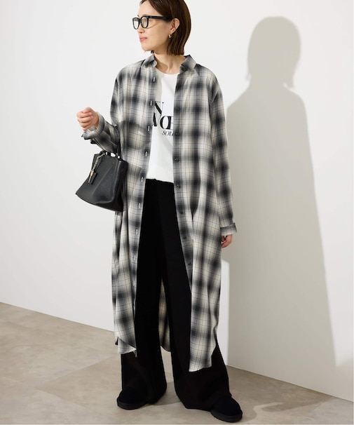 《2枚セット》チャックシャツワンピース・ニットベストセット