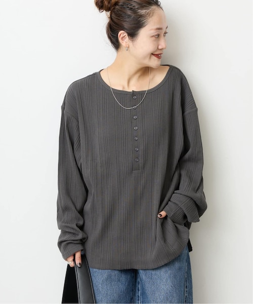 JOURNAL STANDARD (ジャーナルスタンダード) 別注【HEALTH KNIT/ヘルスニット】オフショルダーヘンリーネックPO 25070410001940 レッド FREE 別注【HEALTH KNIT/ヘルスニット】オフショルダーヘンリーネックPO