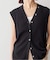 リネンコットンリブニットベスト
