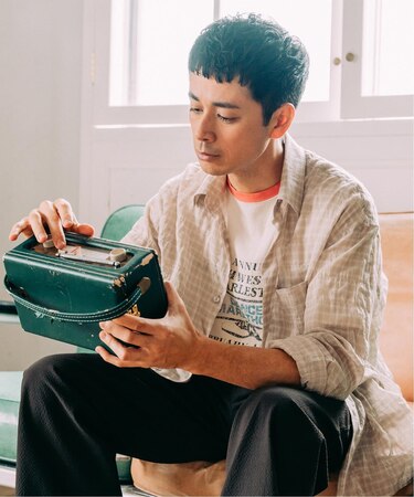 シアー チェック レギュラーカラーシャツ