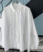 《追加》コットンシルクフロントフリルブラウス