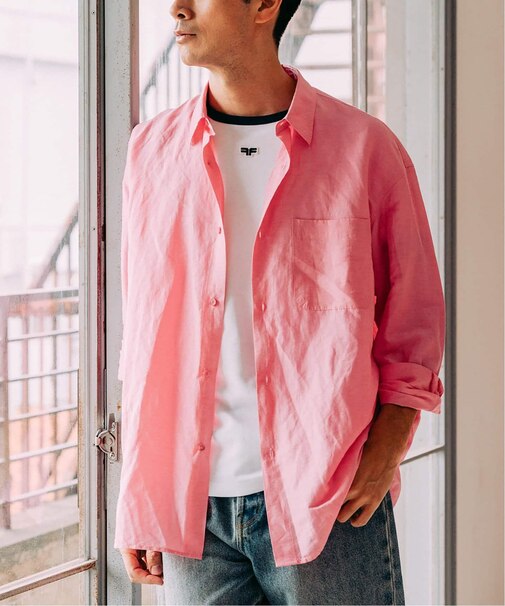 シアー リネン レギュラーカラーシャツ