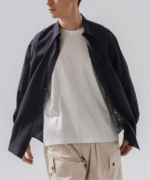 シアー バンブー レギュラーカラーシャツ