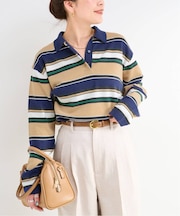 手洗い可 / マルチボーダー襟付きプルオーバー