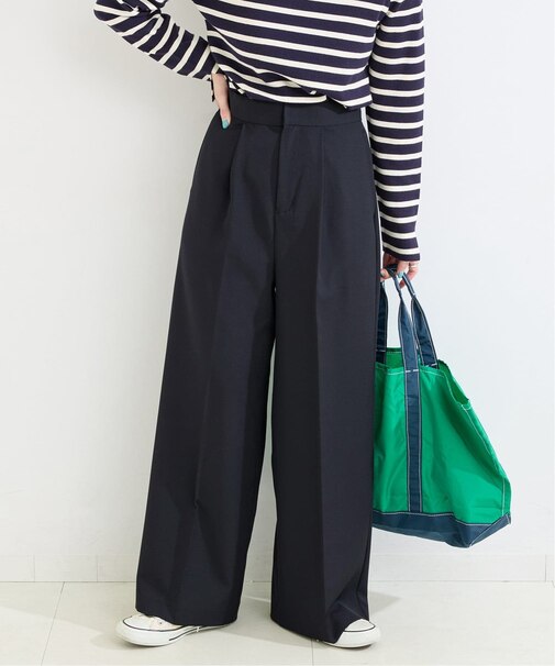 手洗い可 / ワイドストレートセンタープレスパンツ