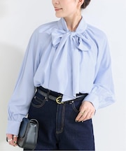 手洗い可 / T/Rローンボウタイブラウス