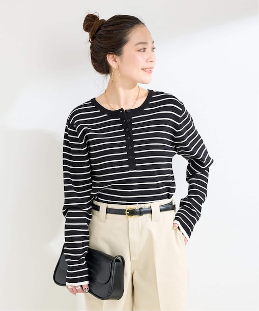 手洗い可 / ヘンリーネックニット