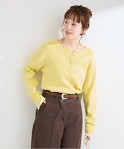 手洗い可 / ヘンリーネックニット