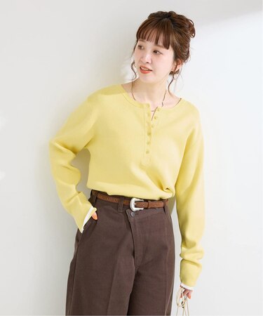 手洗い可 / ヘンリーネックニット