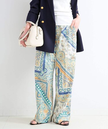 手洗い可 / FINEアートプリントバックゴムトラウザー