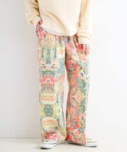 手洗い可 / FINEアートプリントバックゴムトラウザー