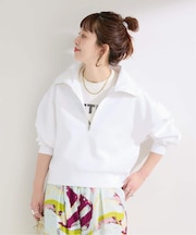 ウォッシャブル / ダンボールハーフZIPトップス