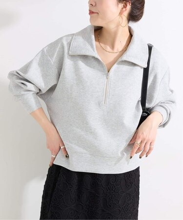 ウォッシャブル / ダンボールハーフZIPトップス