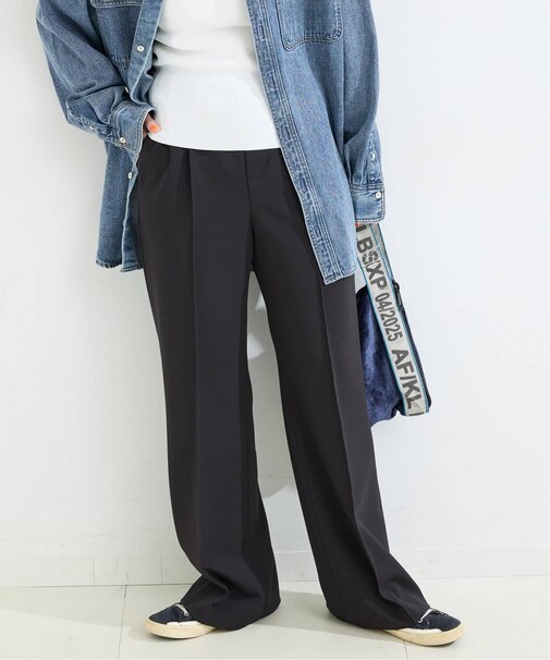 ウォッシャブル / Wジャージソフトフレアリーンパンツ