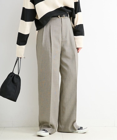 手洗い可 / リネンライク2タックパンツ