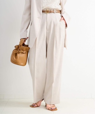 手洗い可 / リネンライク2タックパンツ