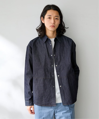 8 oz デニム スナップシャツジャケット