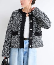 手洗い可 / ツイードニットジャケット