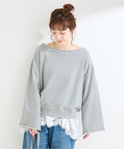 ウォッシャブル / シンプル裏毛スウェットプルオーバー