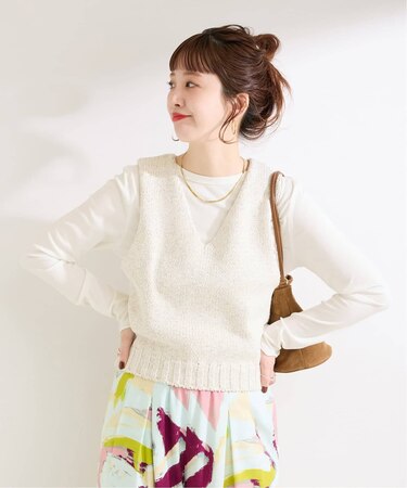 手洗い可 / MIXラメニットベスト